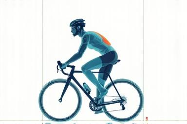 Schema grafico del corpo di un ciclista durante un'analisi biomeccanica